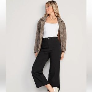 High-Waisted Cropped Wide-Leg Chino Pants for Women - 8